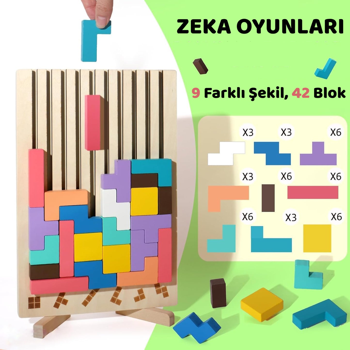 Montessori Ahşap Tetris